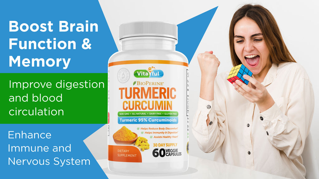Vitaful Joint & Healthy Inflammatory Support - Turmeric Curcumin with BioPerine